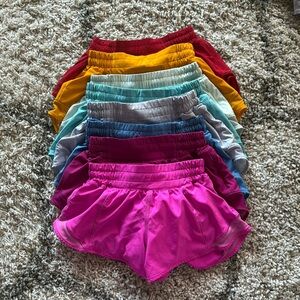 Lululemon size 2 hotty hot 2.5 in low rise shorts. (lightly used) 8 pack